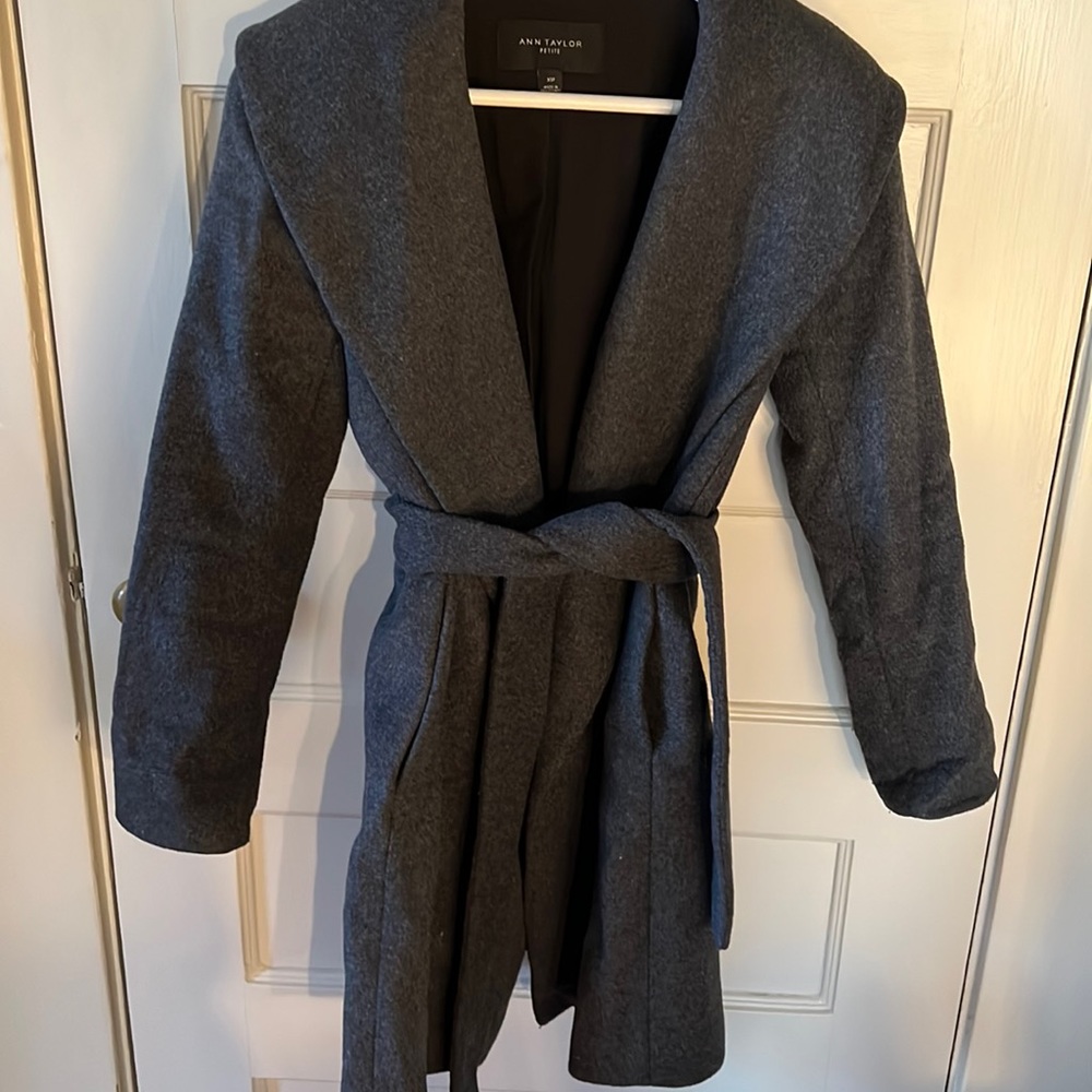 Ann Taylor wrap petite wool coat